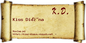 Kiss Diána névjegykártya